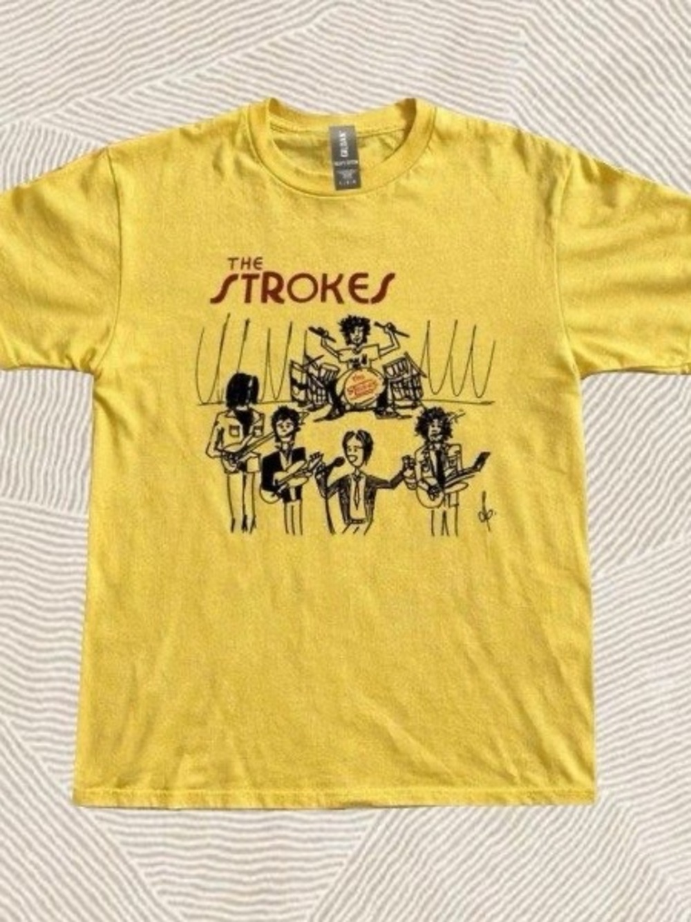 Gildan Yellow The Strokes Graphic Tee